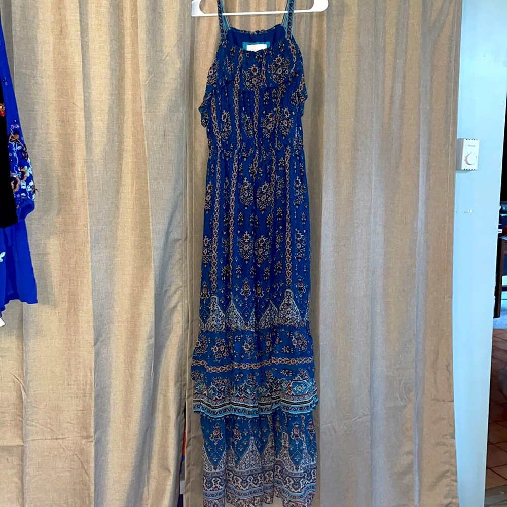 Anthropologie Layered Ruffle Maxi Dress